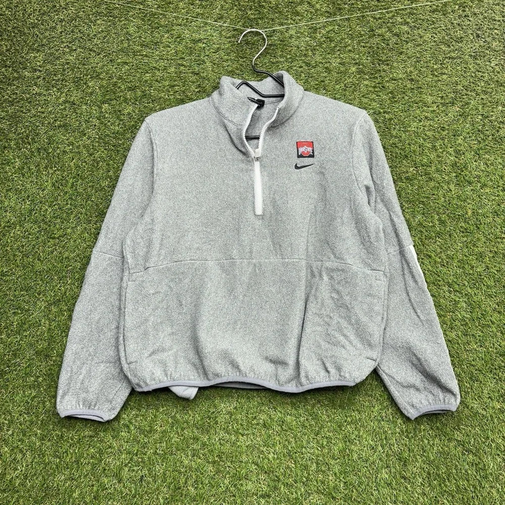 Nike Ohio State Buckeyes Pullover Womens Small Cropped Boxy 1/4 Zip Up Jacket
